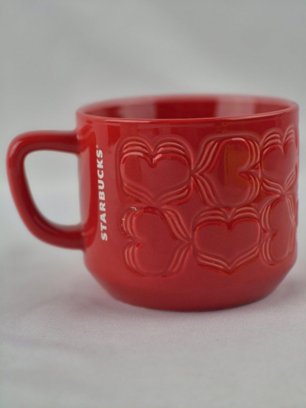 Starbucks Valentine's Day Red Hearts Embossed 2018 Mug 12 oz Romantic